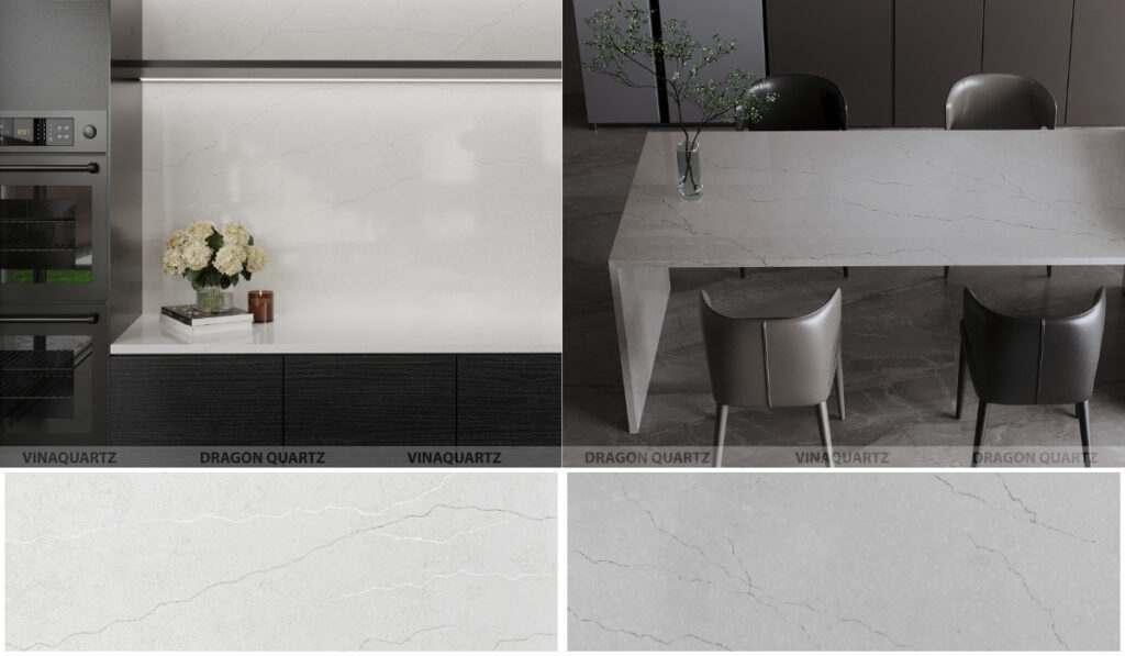 Vanilla and Shadow Grey Quartz Slab