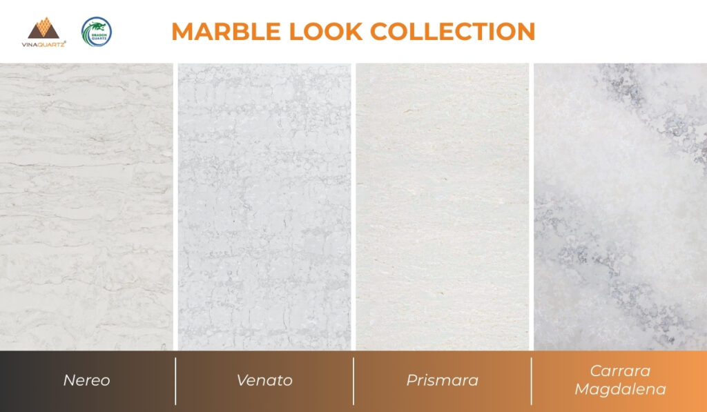 Marble Look Quartz Slabs Collection