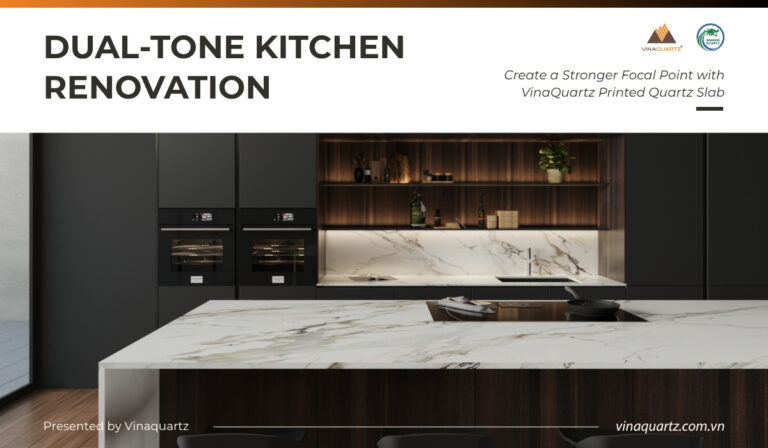 Read more about the article Architectural Guide: Pro Tips for Kitchen Renovation with VinaQuartz Printed Quartz Slab